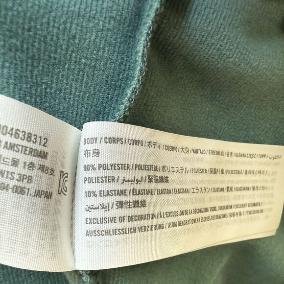Abercrombie & Fitch Green Cropped Velour Hooded Jacket Y2K - Picture 8 of 8